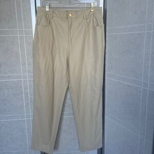 NWT Zara Cream Faux Leather Pants sz 12